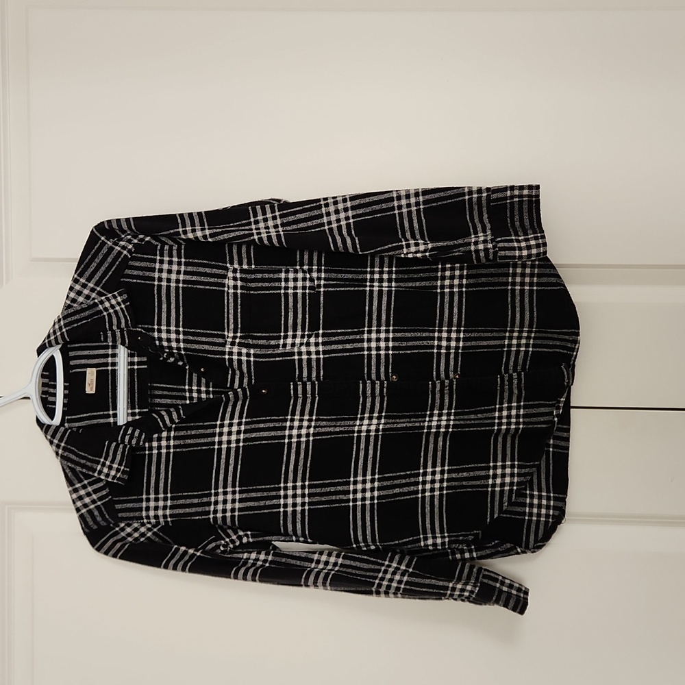 Hollister button down flannel small womens shirt